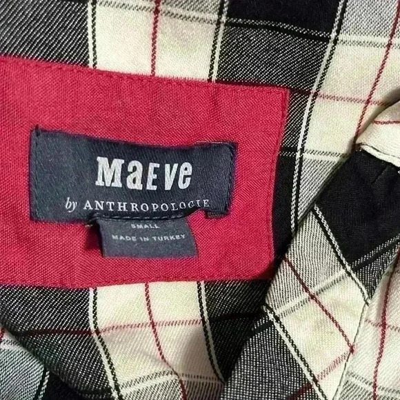 ANTHROPOLOGIE Amber Plaid Tiered Tunic Dress MAEVE Sz S - Picture 6 of 8